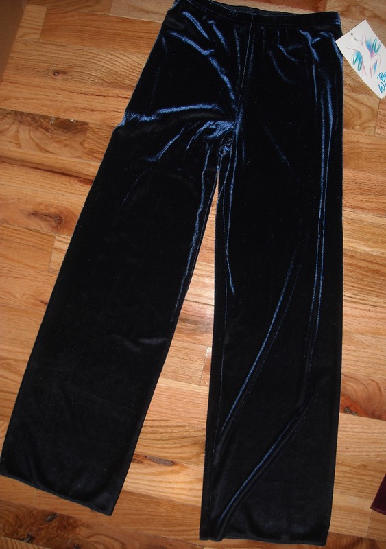 NAVY VELVET Spandex BOOTCUT JAZZ PANTS DANCE GIRLS BodyWrappers Stretch