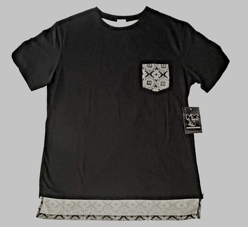 NX3 Side Zippered T-Shirt Unisex Size AS/AM/AL/CM/CL/CXL Black & White Print NEW