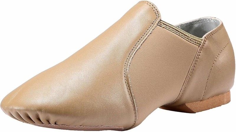 Dynadans Leather Upper Slip-on Jazz Shoe for Girls and Boys Size 6.5M