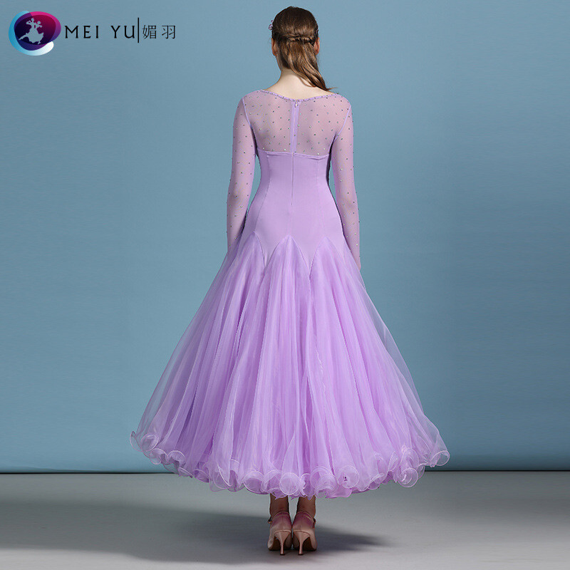 Adult Modern National Standard Dress Performance Dress Rhinestone Long Sleeve gallery
