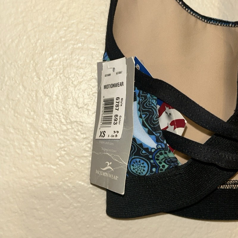 NWT Motionwear Dance Gymnastics Sports Bra Adult Xsmall Multicolor gallery