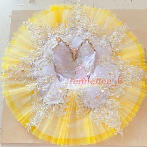 Light Blue Professional Ballet Tutu Lace Appliques Girls Pleated Tutu Dress gallery