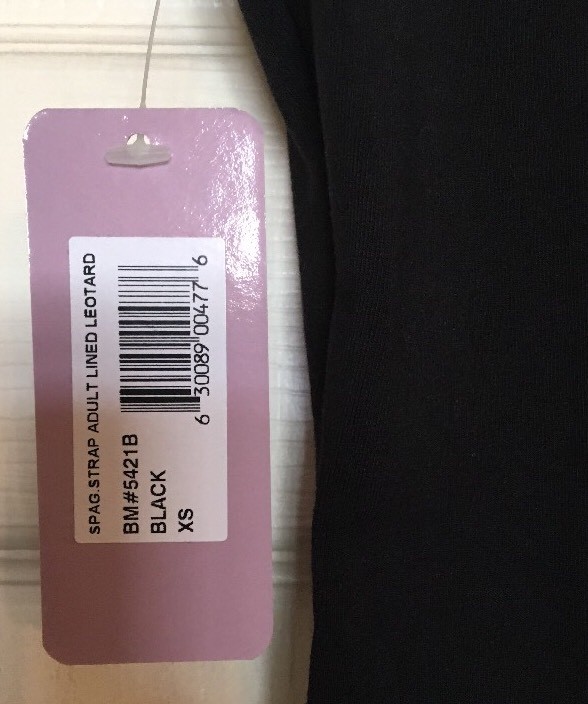 Basic Moves Black Camisole Top Lined Leotard Black Women's Size XS NWT gallery