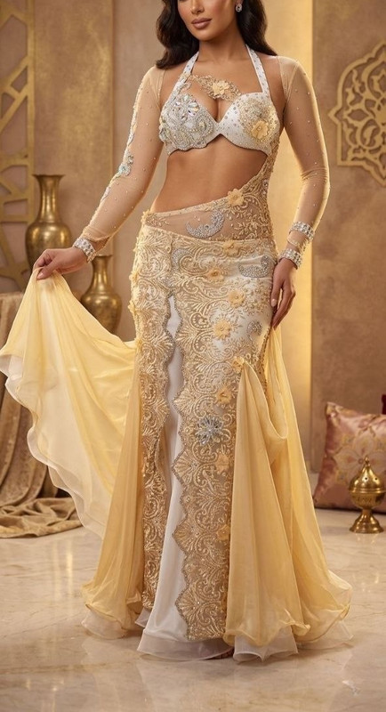 Professional Egyptian Belly Dance Costume Handmade Cairo Style Stage Dress NEW
