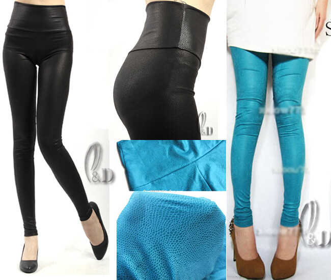 AU SELLER High Waist Snake Leather Look Dance Rockabilly Leggings pants P121