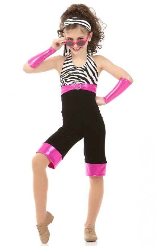 Hollywood Child X-Large Dance Costume Capri Unitard With Mitts & Headpiece New