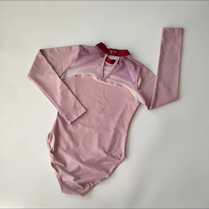 Pink leotard with Long Sleeves gallery