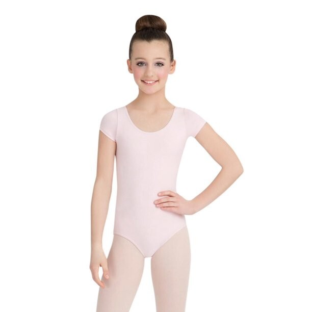 Capezio L69349 Girls Pink Classic Short Sleeve Leotard Size T