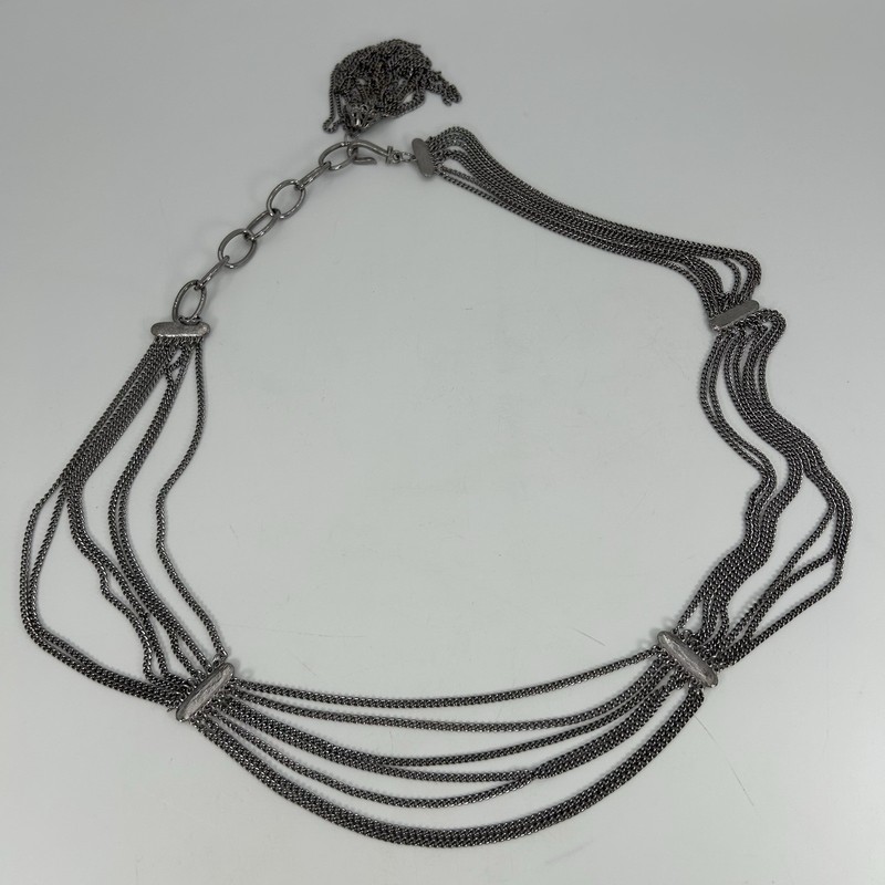 Belly Dancer Belt Vintage Silver Tone Chain adjustable 30-35″