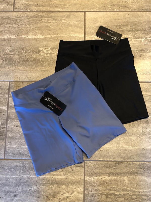 Theatricals Classwear Mid-Rise Team 2-pack Black/Blue Dance Shorts Womens Small
