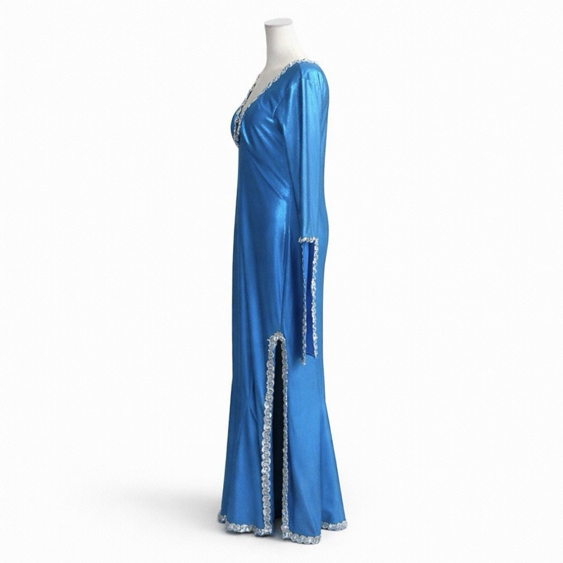 Belly Dance Costume Saidi Galabeya Dress Turquoise Silver Women’s S/M gallery