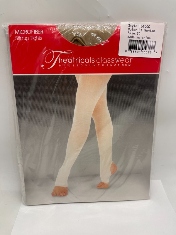 Theatricals Classwear T6100C Stirrup Dance Tights Size Child Small Lt. Suntan