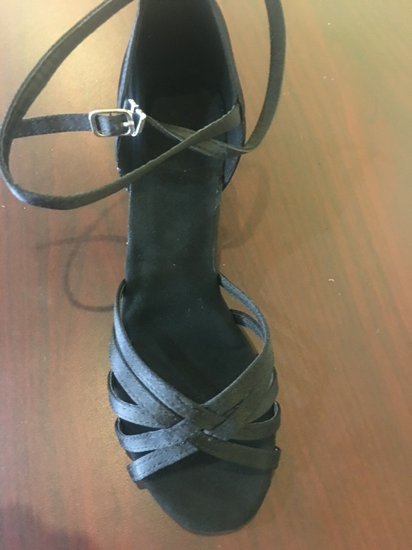 New latin dance shoes ,color black, size 7.5 . heel 2 1/4" gallery
