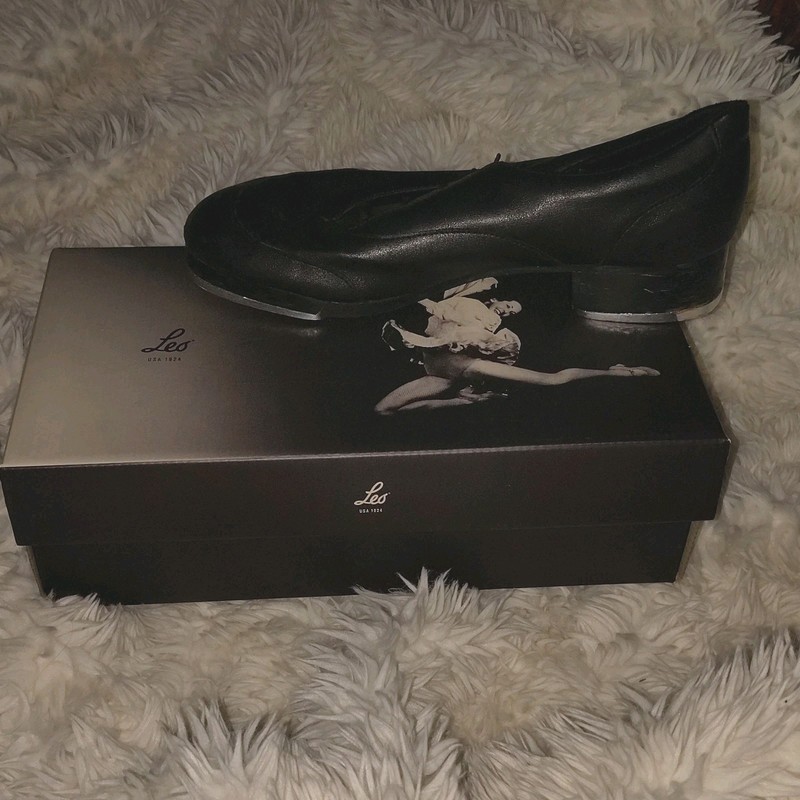 Leo Black Unisex Tap Dance Shoes for Adults SIZE 10 1/2