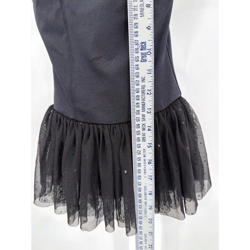 Capezio Kids Black Tutu Leotard Dress Floral Sequin Mesh Cap Sleeve Size I gallery