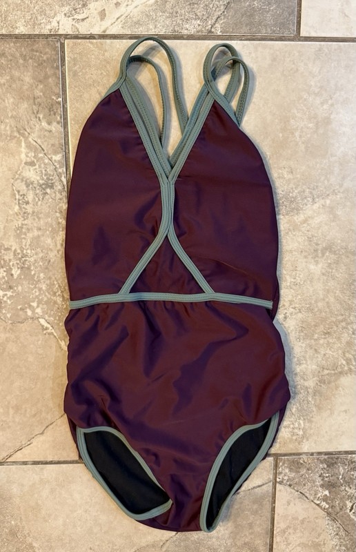Five The Label Leotard Womens XS Petite Burgundy Strappy Open Back Dance Ballet