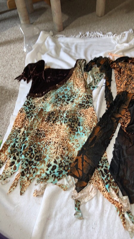 ANIMAL PRINT DANCE COSTUME size small adult Green brown & black Free Shipping gallery