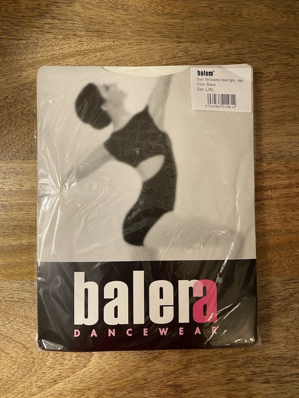 New Balera Adult Women’s Black Fishnet Tights Dance Style T94 Economy L/XL