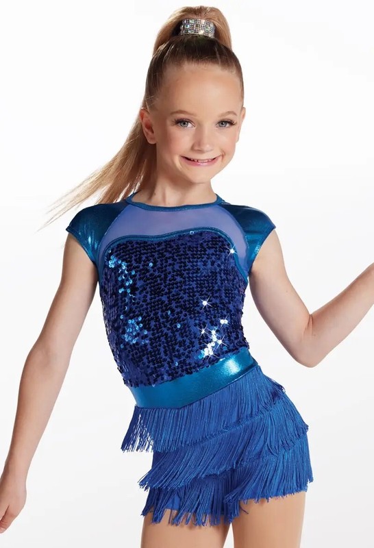 Weissman Dance Costume A Different Beat LC Large Child Size Color Blue