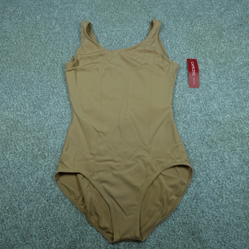 Capezio Leotard Womens Extra Large Beige Tank Sleeveless Ballet Dancewear
