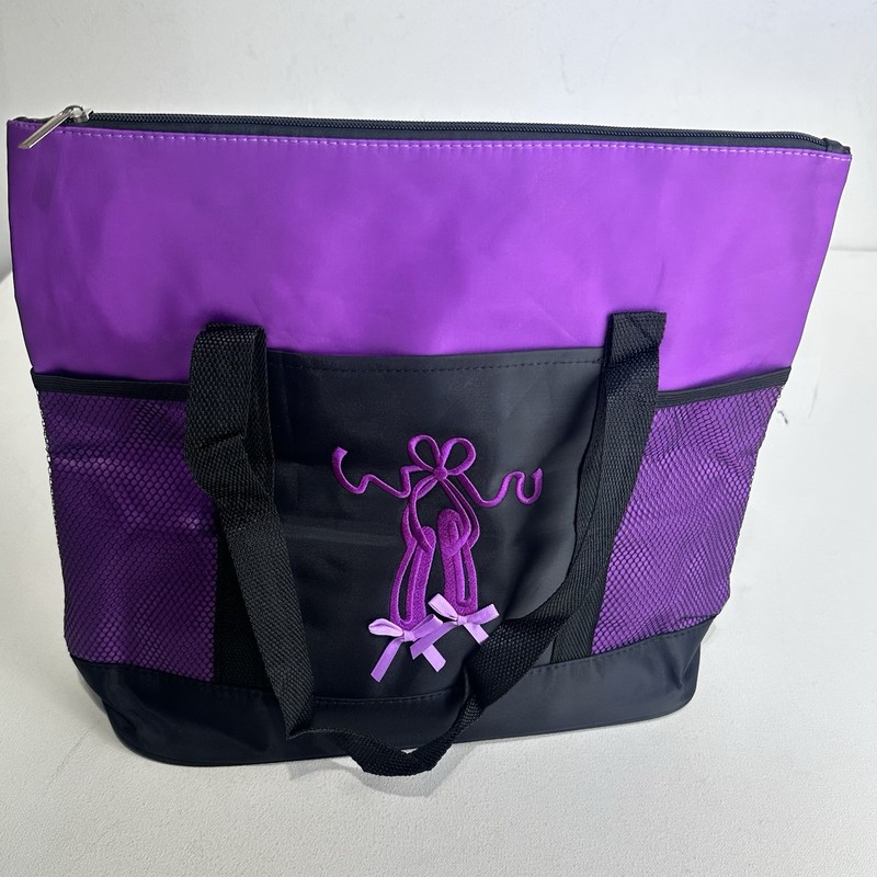 Girls Dance Ballet Purple Full Zip Tote Bag Ballerina