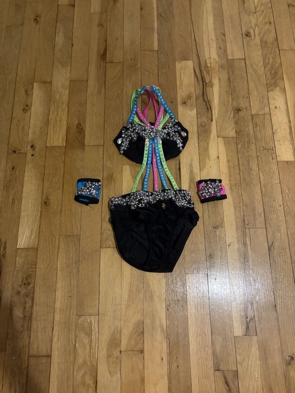 Rainbow Rhinestone Glamour Costume with Wristbands CM