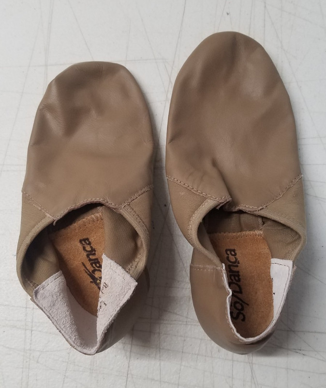 So Danca Jazz Boot Dance Shoes Sz 5.5L JZ45 Tan Leather Split Sole Slip On 4057 gallery