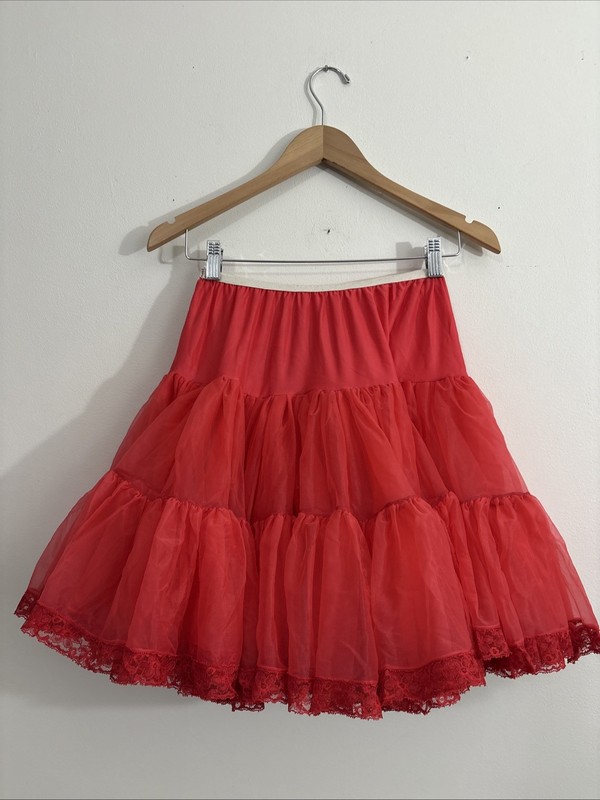 Vtg Sams Square Dance Petticoat Skirt And Bloomers Red Medium