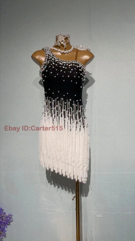 Latin Dance Competition Clothing One Shoulder Dance Ballroom Performance Dress gallery