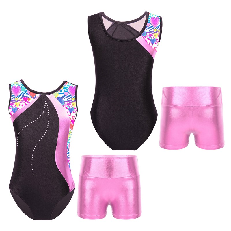 Kids Girls Romper Yoga Unitard Fitness Leotard Training Dancewear Gym Bodysuit
