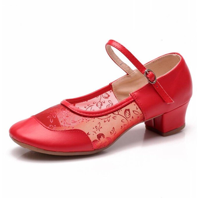 Womens Leather Jazz Latin Tango Dance Shoes Ballroom Salsa Heeled Dance Shoes
