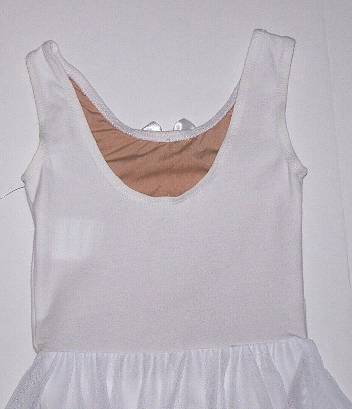 Theatrical Classwear Leotard Dress Tutu Bodysuit White New Child Girl XS or XL gallery