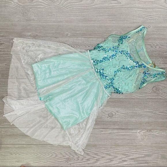 curtain call costumes dancewear frozen sequin glitter blue sm