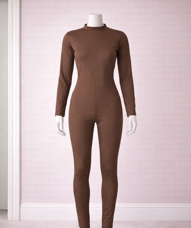 Speerise Brown Long Sleeve T Neck Body Leotard Unitard Size Small NWT# 125