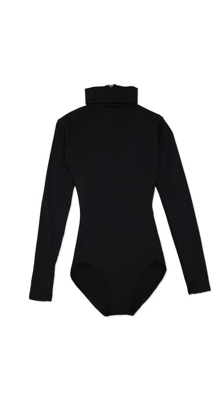 Girls’ Big Team Basic Long Sleeve Turtleneck Leotard w/Snaps, Black, Large
