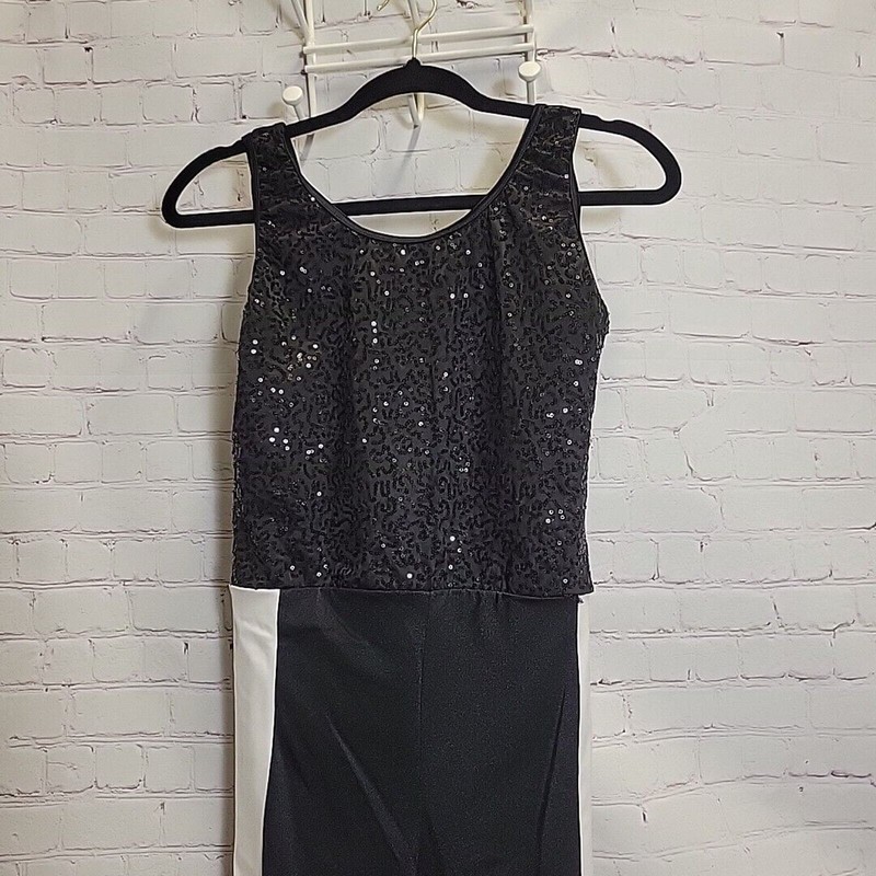 Weissman Dance Costume Jumpsuit With Jacket Black Gold White Style 14753 Women L gallery