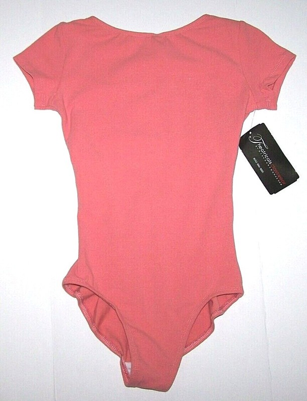 Theatricals Dancewear Leotard Bodysuit Short Sleeve TH5559 Coral New Nwt Women