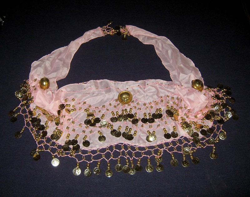 Belly Dance 60″ Pink Coin Belt Hip Scarf Size – Adult