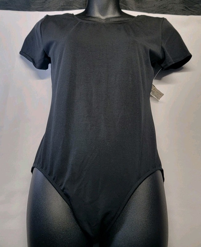 Balera Dancewear Crew Necklne Short-sleeve Leotard Full-coverage Back SZ LA