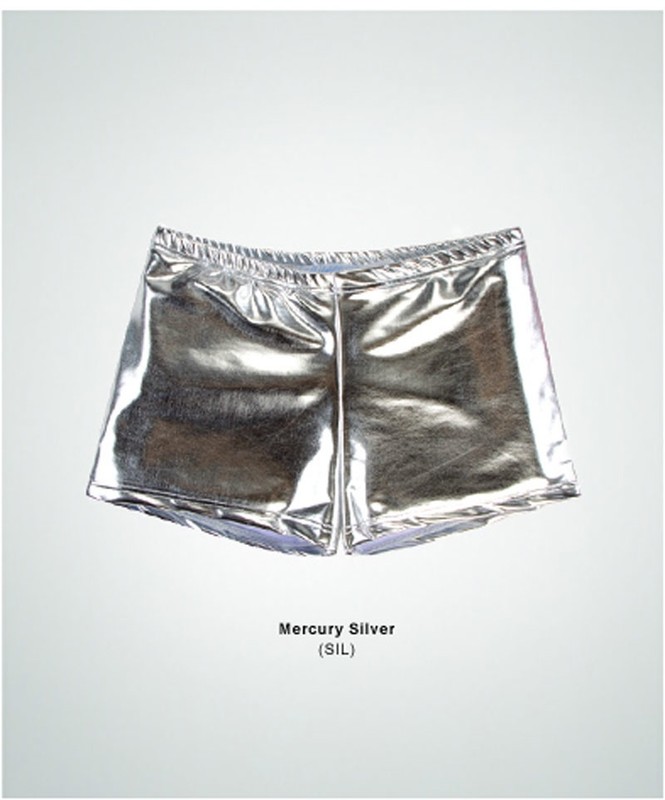 Body Wrappers 700 Women's Size Medium Mercury Silver Dance Hot Shorts