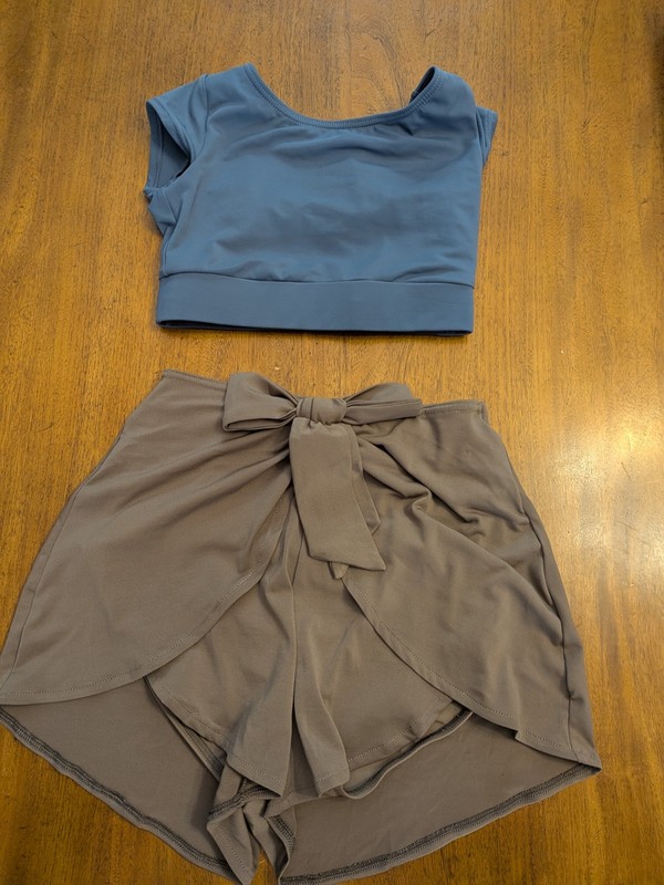 Weissman Girls dance Skirt Brown MC 64830 And Bra Top IC Blue