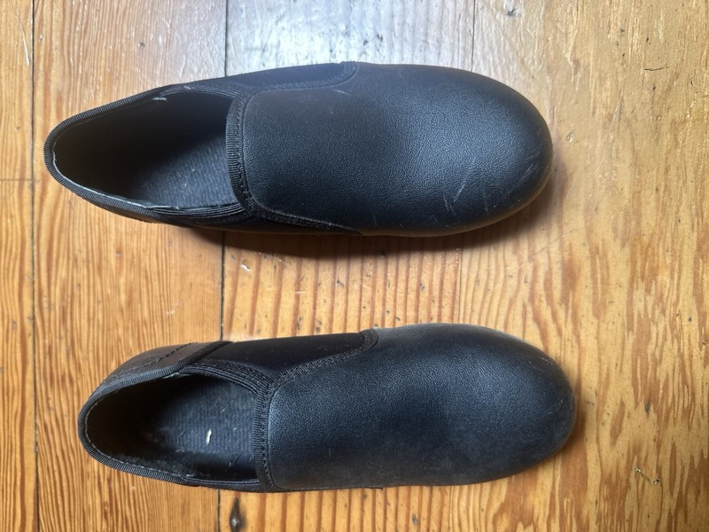 Theatricals Black Slip On Tap Stretch Dance Shoes Kids Size 12.5 Style T9100C