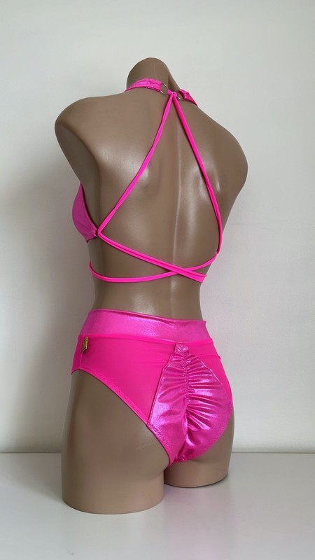 Schminke 🤖 Hybrid set pole dance wear wet hologram mesh bottoms briefs halter gallery
