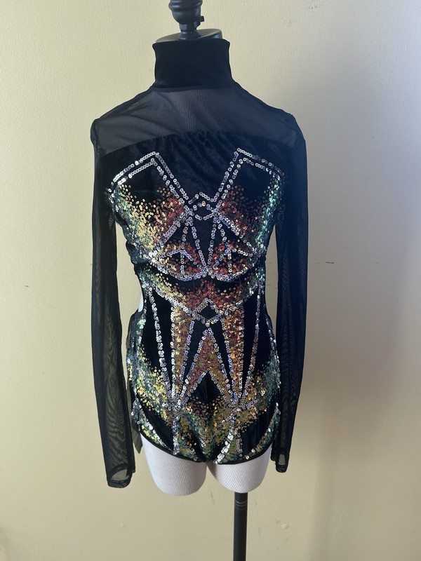 Adult Black And Bronze Jazz Costume Size Small