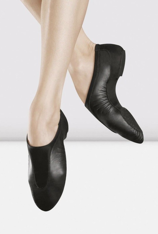 Jazz Bootie Dance Shoes Leather SplitSole Slip-On Black Size 10 DN981L New