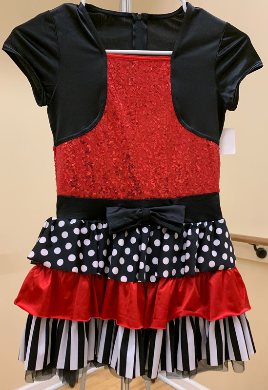 Jazz Tap Musical Theatre Dance Costume Black Red Child Medium Weissman