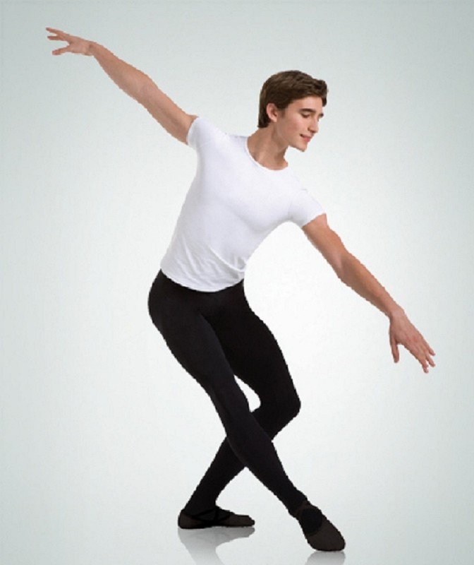 Body Wrappers M90 Black Men’s Size Medium Cut and Sewn Footed Dance Tights