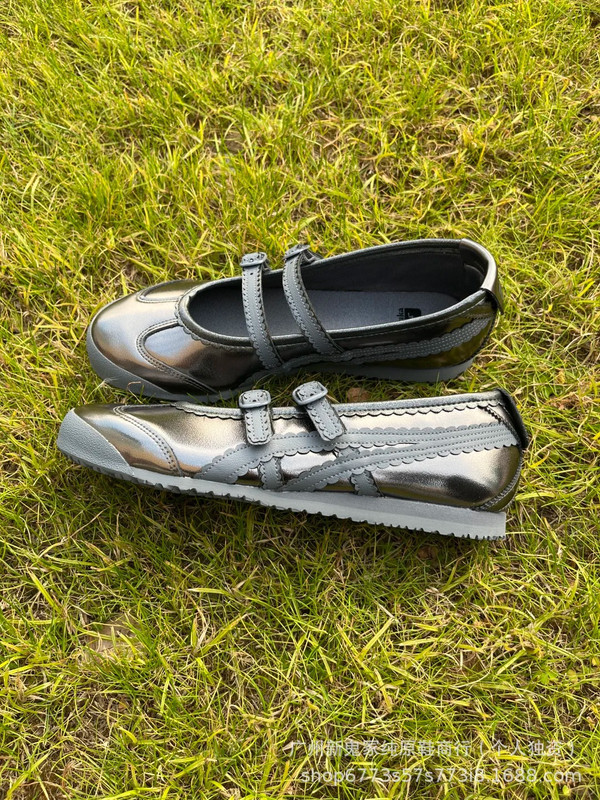 Onitsuka Tiger Mexico 66 TGRS Mirror Flats – Women’s Black Grey Mary Jane Shoes