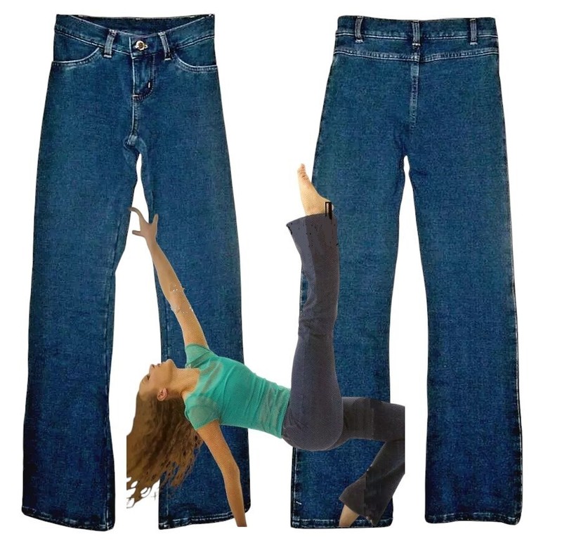 Lot of 10 Diva Stretch Blue Jeans Child M 8/10 Dance Costume Boot Cut 22″x26″