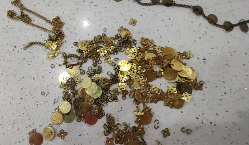 Islamic Vintage Stamped Craft Coins with Chain Jump Rings for Belly Dance gallery